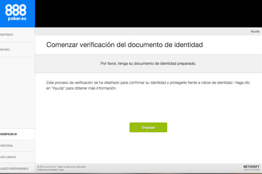 Verificar Cuenta de Poker